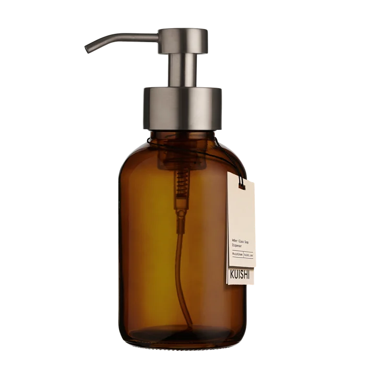 Foaming Soap Dispenser Amber Glass