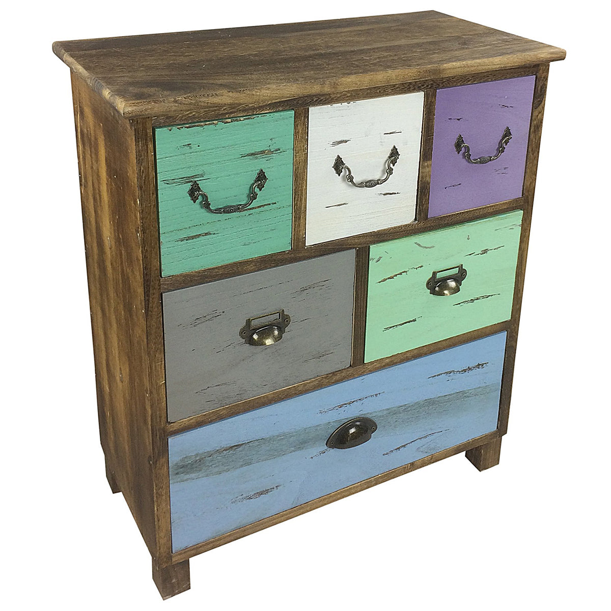 Wooden Storage Cabinet With 6 Drawers 69cm